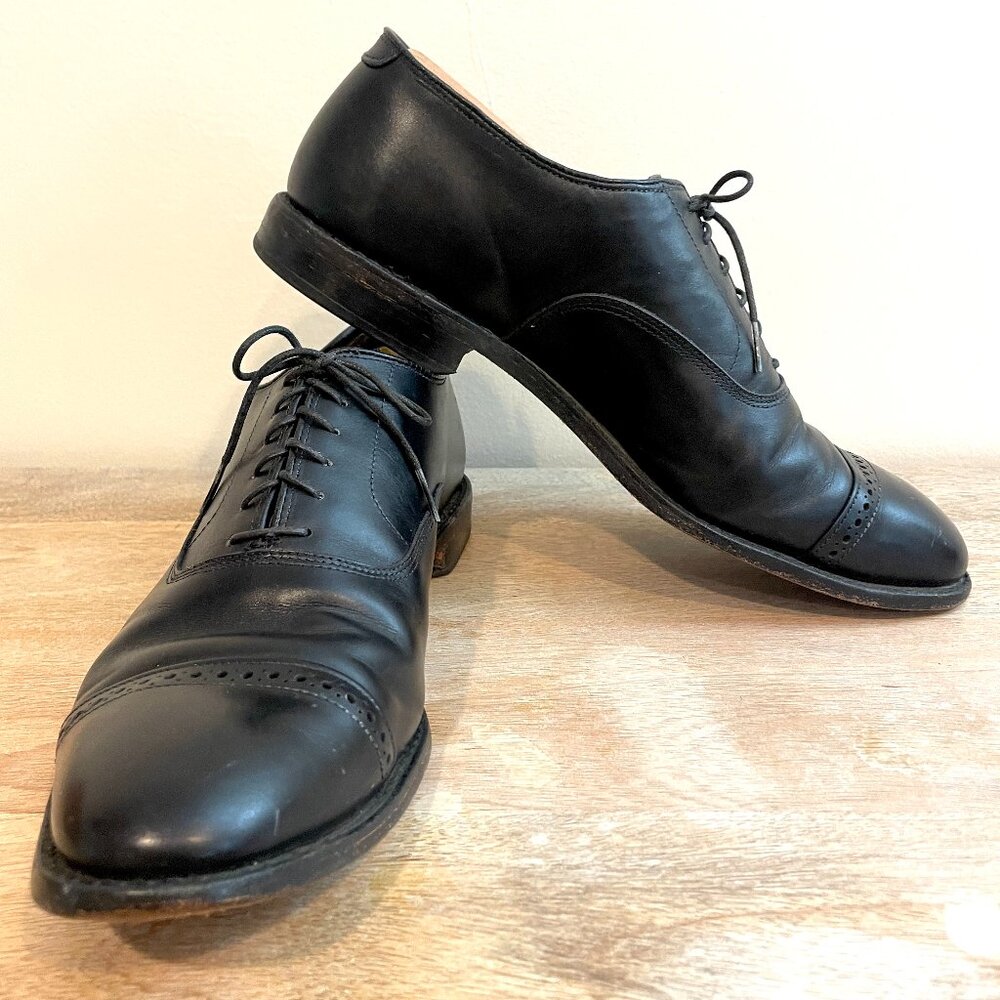 Allen Edmonds Fifth Avenue Black Leather Cap Toe Oxford Dress Shoes Size 12D